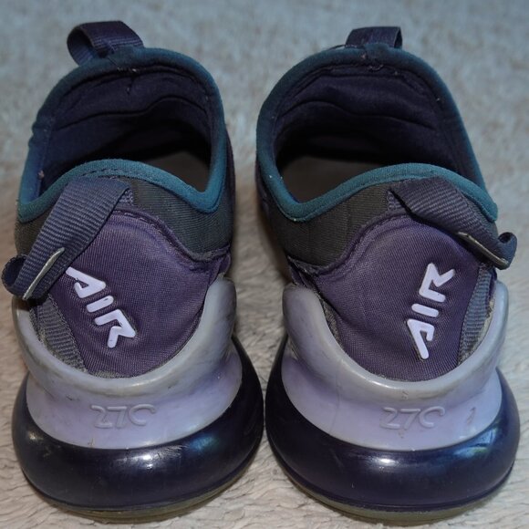 Girls Size 3.5 Nike Air Max 270 Extreme (Grade School) - Blue / Purple Shoes - Picture 3 of 7